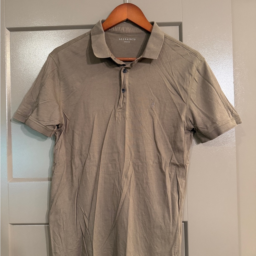 All Saints Moss colour Polo Shirt